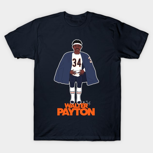 Walter Payton Football Sideline Cape T-Shirt by darklordpug